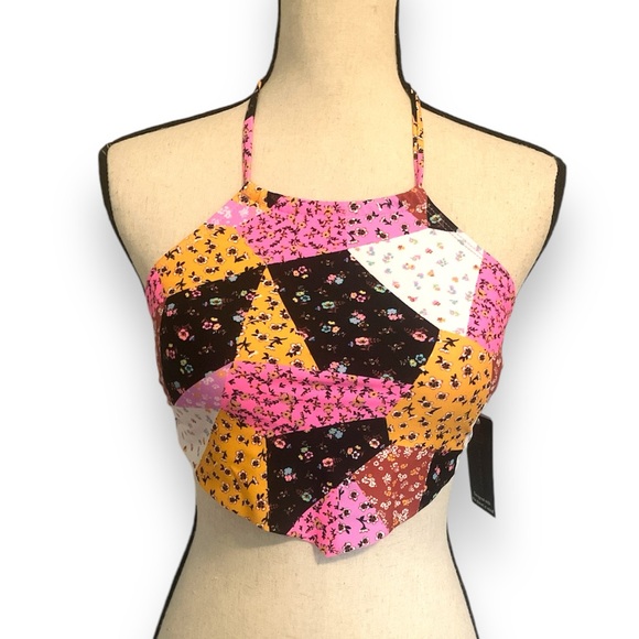 Other - Juniors patchwork bandanna halter bikini top